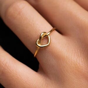 18K Gold Plated Couple Heart Open Ring